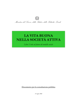 Libro Verde sul futuro del modello sociale italiano