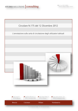 Circolare N.175 del 12 Dicembre 2012