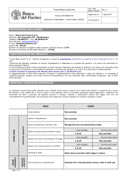 informazioni sulla banca caratteristiche del