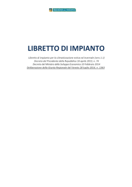 LIBRETTO DI IMPIANTO _vers.1.1_ _D.G.R.V. 28 luglio 2014, n