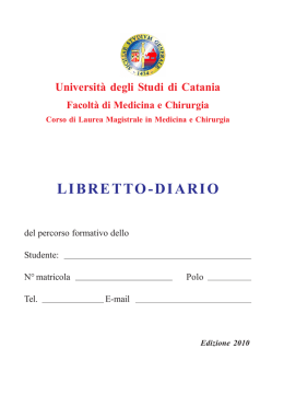 Libretto diario - Medicina - Università degli Studi di Catania
