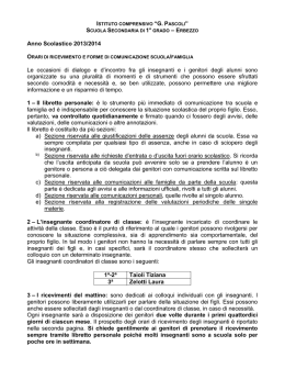 Orari ricevimenti genitori scuola secondaria di Erbezzo 2013