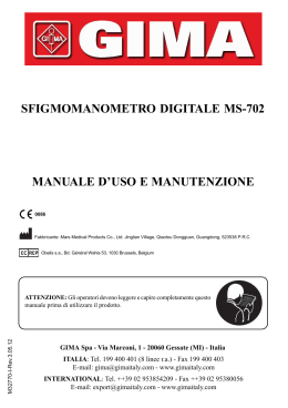 manuale d`uso e manutenzione sfigmomanometro