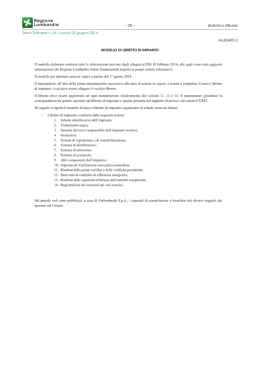 Allegato 2 œ Modello di Libretto di impianto