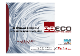 IL MANUALE D`USO E LA IL MANUALE D USO E LA SICUREZZA
