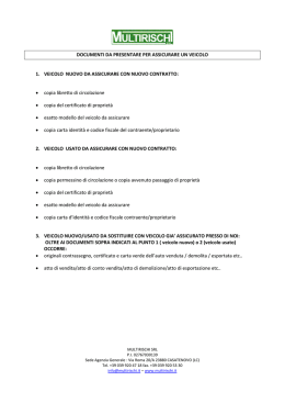 Documenti per Assicurare un AUTO