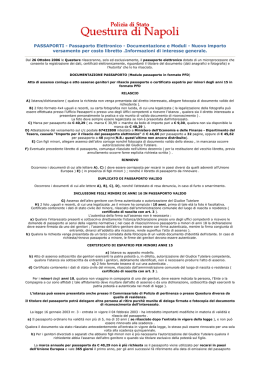 Passaporto Elettronico - Documentazione e Moduli