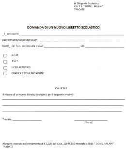 domanda di un nuovo libretto scolastico