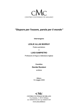 testo evento - Centro Culturale di Milano