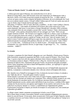 &ldquo;Tutto nel Mondo &egrave; burla&rdquo;. Un addio alle scene colmo di ironia