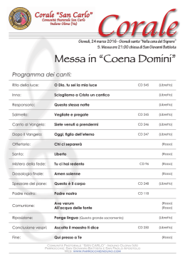 Messa in &ldquo;Coena Domini&rdquo;