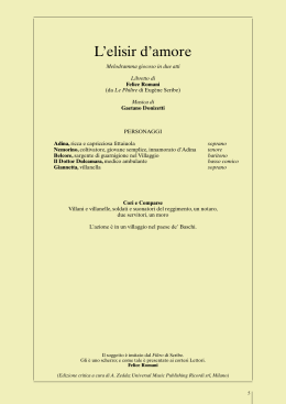 del libretto dell`opera, di F. Romani