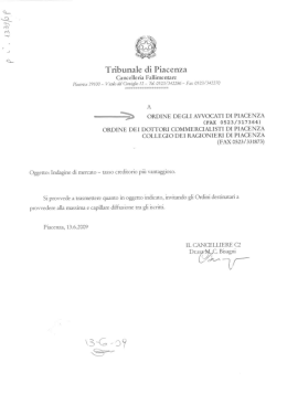 Tribunale di Piacenza - Ordine degli Avvocati di PIACENZA