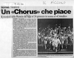 n &laquo;Chogus&raquo; che piace - Compagnia della Rancia
