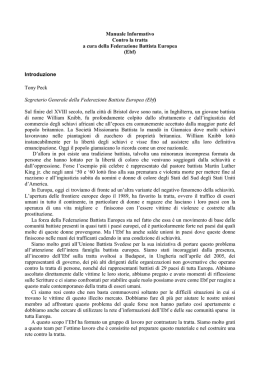 Manuale informativo della Federazione battista europea (Ebf)