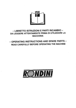 libretto istruzioni e parti ricambio