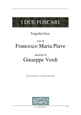 I due Foscari - Libretti d`opera italiani