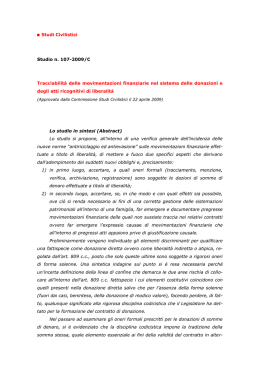 Studi Civilistici Studio n. 107-2009/C Tracciabilit&agrave; delle