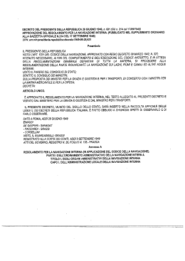 approvazione del regolamento per la navigazione interna.