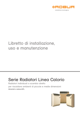 Serie Radiatori Linea Calorio Libretto di installazione, uso e