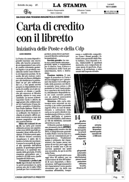 la stampa 16 - Cassa depositi e prestiti