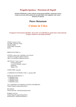 Testo del Catone in Utica del 1728