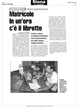 Matricole. In un`ora c`   il libretto