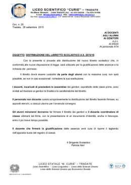 Distribuzione libretto scolastico 2015-2016