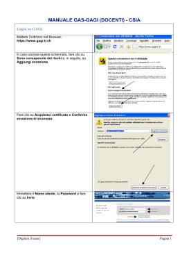 Manuale GAGI (docenti)