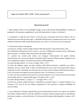 Legge 21 novembre 1967, n.1185 - Ministero degli Affari Esteri e