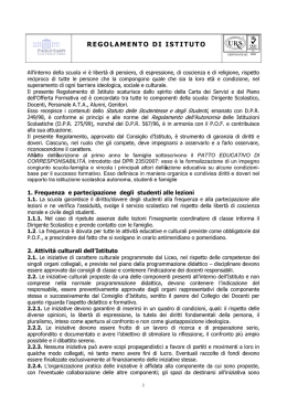 REGOLAMENTO DI ISTITUTO