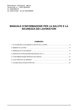 30/09/2015 Libretto informativo sicurezza lavoratori