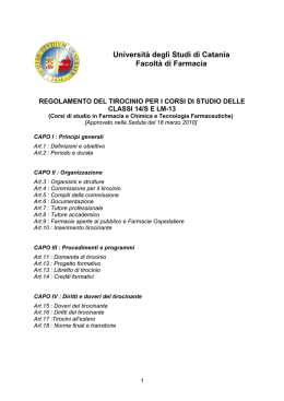 Universit&agrave; degli Studi di Catania Facolt&agrave; di Farmacia