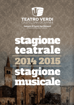 Libretto stagione Teatrale e Musicale 2014-2015