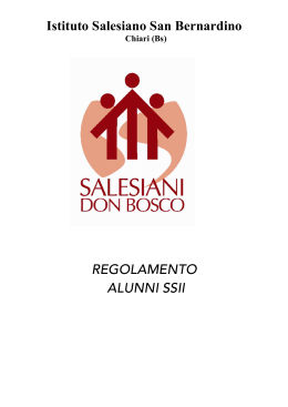 Regolamento Alunni - Istituto Salesiano San Bernardino Chiari