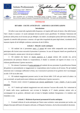 Titolo 2 Ritardi Uscite Anticipate Assenze Giustificazioni