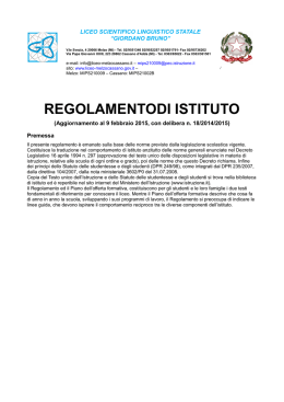 Regolamento istituto 2015-16