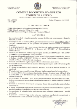 ORDINANZA MACELLAZIONE OVICAPRINI