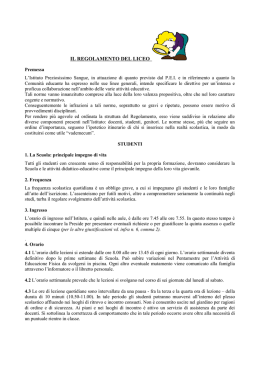 il regolamento del liceo - Liceo Artistico Preziosissimo Sangue Monza