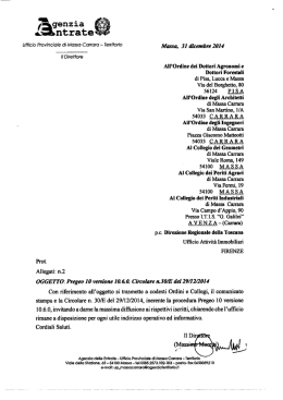 Pregeo 10 Versione 10.6.0. circolare n. 30/E del 29/12/2014