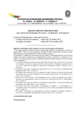 Regolamento disciplinare degli allievi - Istituto Cigna - Baruffi