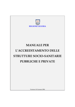 manuale per l`accreditamento delle strutture socio