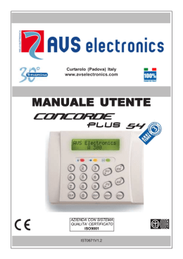 MANUALE UTENTE CONCORDE
