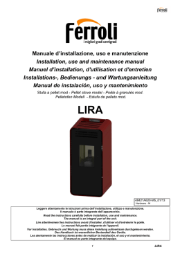 Manuale d`installazione, uso e manutenzione Installation