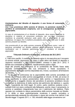 Tribunale Ordinario di Sulmona, ordinanza del 20.3.2013 6. I fatti