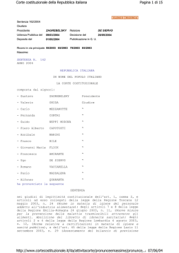 Pagina 1 di 15 Corte costituzionale della Repubblica italiana 07/06