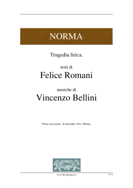 NORMA Felice Romani Vincenzo Bellini