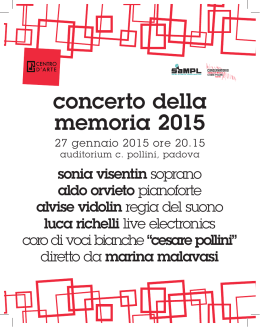 Concerto della Memoria 2015-Libretto di sala