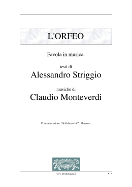 L`Orfeo - Libretti d`opera italiani