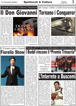 Il Don Giovanni L`Interrete a Buscemi Tornano i